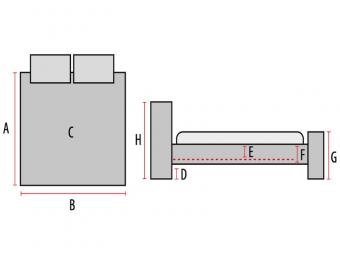 Monako velvet 160 franciaágy keret