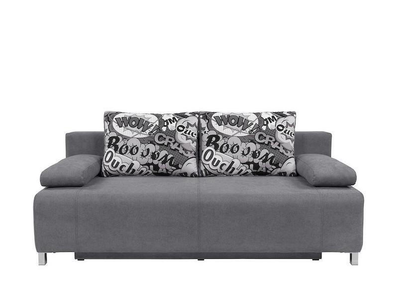 BRW Meble Kinga lux 3DL kanapé - soro 93 grey/print graffiti 0413 Ülőgarnitúra