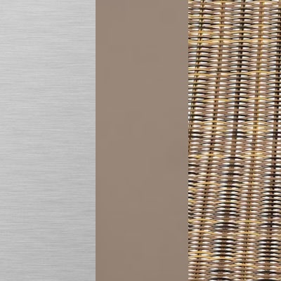 cróm/capuccino/barna műrattan