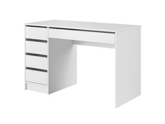 Laski meble Ada BIU5S íróasztal - fehér/fényes fehér Iroda bútor