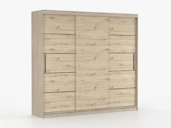 Idzczak meble Alba 250 tolóajtós gardróbszekrény - világos sonoma tölgy/artisan tölgy Hálószoba