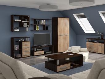 Meblocross meble Angel szekrénysor 04 - sötét sonoma tölgy/világos sonoma tölgy Elemes nappali bútorok