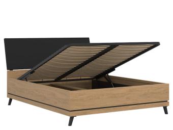 Liveo meble Ate AT-15/120SP franciaágy - kő tölgy/fekete Elemes nappali bútorok