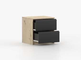 Idzczak meble Aura 03 éjjeliszekrény - artisan tölgy/fekete Elemes hálószobák