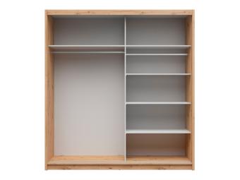 BRW Meble Aura 200 tolóajtós gardróbszekrény - artisan tölgy/tükör Hálószoba