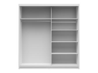 BRW Meble Aura 200 tolóajtós gardróbszekrény - fehér/artisan tölgy/tükör Hálószoba