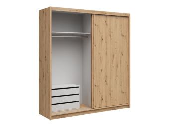 BRW Meble Aura 200 tolóajtós gardróbszekrény konténerrel - artisan tölgy Hálószoba