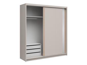 BRW Meble Aura 200 tolóajtós gardróbszekrény konténerrel - kasmir/artisan tölgy/tükör Hálószoba