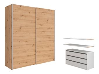 BRW Meble Aura light 170 tolóajtós gardróbszekrény - artisan tölgy Hálószoba