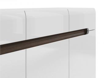 BRW Meble Azteca trio KOM3D3S komód - fehér/fényes fehér Elemes nappali bútorok