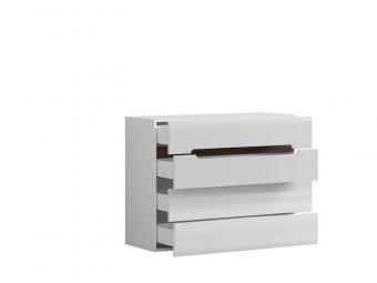 BRW Meble Azteca trio KOM4S komód - fehér/fényes fehér Elemes nappali bútorok