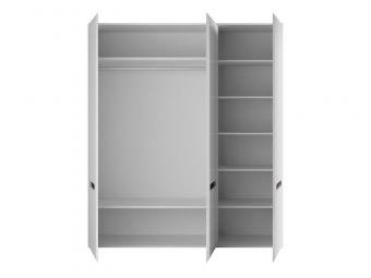 BRW Meble Azteca trio SZF3D gardróbszekrény - fehér/fényes fehér Elemes nappali bútorok