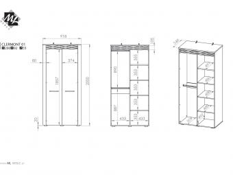 Clermont 01 akasztós polcos szekrény