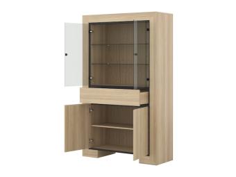 Helvetia meble Cuba II 13 vitrin - elegante tölgy/fekete Elemes nappali bútorok