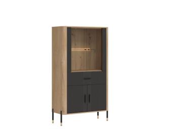 Liveo meble Dante DT-12 vitrin - fekete/cremona tölgy/antracit/fekete Elemes nappali bútorok