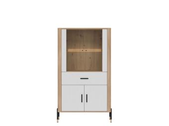 Liveo meble Dante DT-12 vitrin - fekete/cremona tölgy/fehér/fekete Elemes nappali bútorok