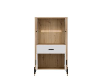 Liveo meble Dante DT-12 vitrin - fekete/cremona tölgy/fehér/fekete Elemes nappali bútorok