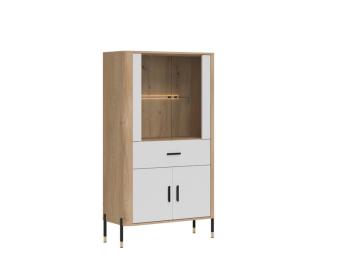 Liveo meble Dante DT-12 vitrin - fekete/cremona tölgy/fehér/fekete Elemes nappali bútorok