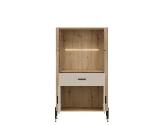 Liveo meble Dante DT-12 vitrin - fekete/cremona tölgy/kasmir/fekete Elemes nappali bútorok