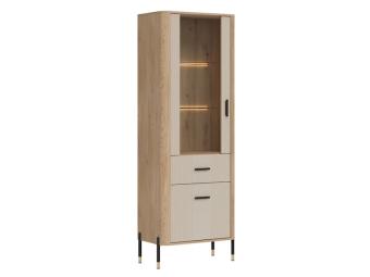 Liveo meble Dante DT-13 vitrin - fekete/cremona tölgy/kasmir/fekete Elemes nappali bútorok