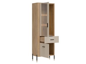 Liveo meble Dante DT-13 vitrin - fekete/cremona tölgy/kasmir/fekete Elemes nappali bútorok
