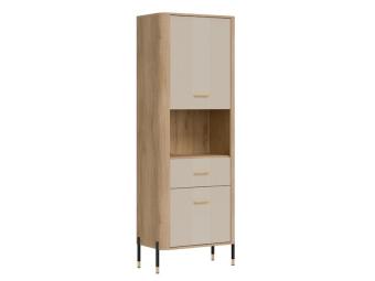 Liveo meble Dante DT-15 vitrin - fekete/cremona tölgy/kasmir/arany Elemes nappali bútorok