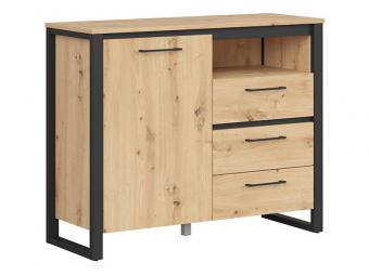 BRW Meble Dodson KOM1D3S komód - artisan tölgy/fekete Elemes nappali bútorok