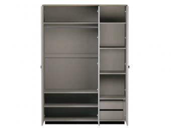Mebelbos meble Dominica SZF2D1L gardróbszekrény - taupe/silverjack tölgy/taupe bordás Elemes nappali bútorok