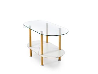 Halmar meble Ducat dohányzóasztal - arany/fehér márványhatás/üveg Nappali