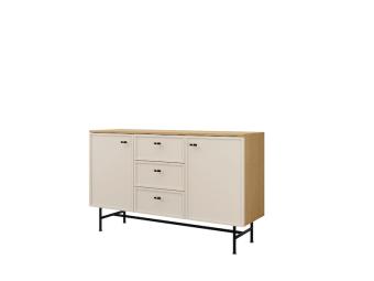 Jurek meble Elora 08 komód - fekete/tavaszi tölgy/macadamia Elemes nappali bútorok