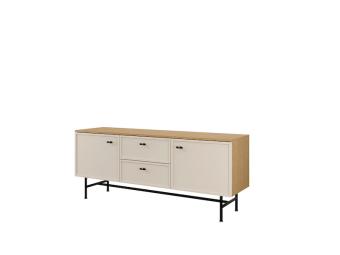 Jurek meble Elora 12 TV állvány - fekete/tavaszi tölgy/macadamia Elemes nappali bútorok