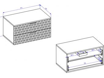 Helvetia meble Enzo 37 fali elem - fekete/catania Elemes fürdőszoba bútorok