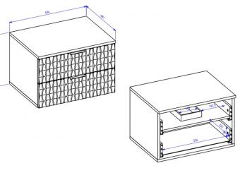 Helvetia meble Enzo 38 fali elem - fekete/catania Elemes fürdőszoba bútorok