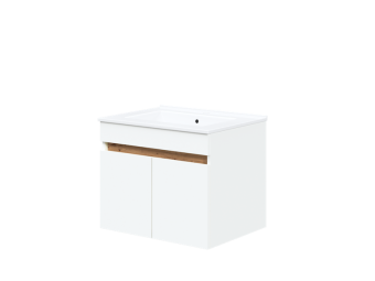 Halmar meble Figaro SU60/2D fali elem - fehér/artisan tölgy Elemes fürdőszoba bútorok