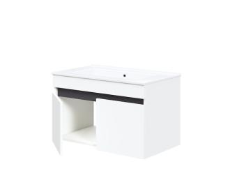 Halmar meble Figaro SU80/2D fali elem - fehér/antracit Elemes fürdőszoba bútorok