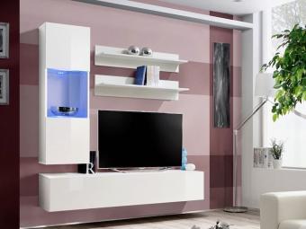 Asm meble Fly WH-03 szekrénysor  - fehér/fényes fehér Elemes nappali bútorok