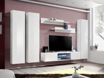 Asm meble Fly WP-01 szekrénysor  - fehér/fényes fehér Elemes nappali bútorok
