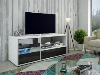 Renar meble Global I TV állvány+led - fehér/fényes fekete Nappali