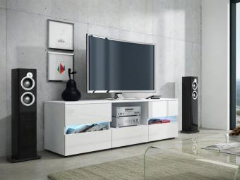 Renar meble Global II TV állvány+led - fehér/fényes fehér Nappali
