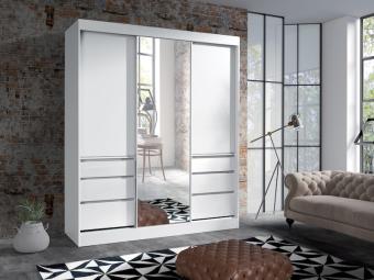 Jurek meble Haiti 180 tolóajtós gardróbszekrény - fehér Hálószoba