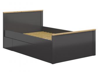 BRW Meble Hesen LOZ120 ágykeret - grafit/artisan tölgy Elemes nappali bútorok