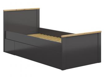 BRW Meble Hesen LOZ90 ágykeret - grafit/artisan tölgy Elemes nappali bútorok