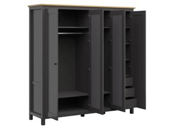 BRW Meble Hesen SZF2D2L3E gardróbszekrény - grafit/artisan tölgy Elemes nappali bútorok