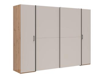 BRW Meble Hinton SZF4D tolóajtós gardróbszekrény - artisan tölgy/kasmir Elemes hálószobák