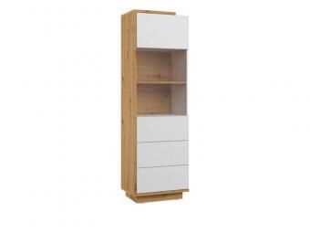 Meblocross meble Hybrid HYB-27 vitrin - artisan tölgy/fényes fehér Elemes nappali bútorok
