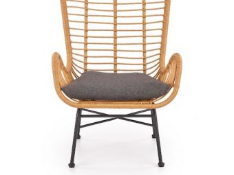 Halmar meble Ikaro fotel - fekete/natur rattan/szürke Kerti bútor