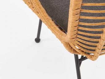 Halmar meble Ikaro fotel - fekete/natur rattan/szürke Kerti bútor