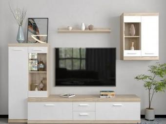 BRW Gerbor Pol Imperor mini szekrénysor - világos sonoma tölgy/fehér Nappali