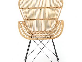 Halmar meble K-335 szék - fekete/natur rattan Kerti bútor