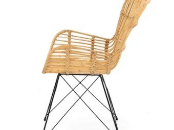 Halmar meble K-335 szék - fekete/natur rattan Kerti bútor